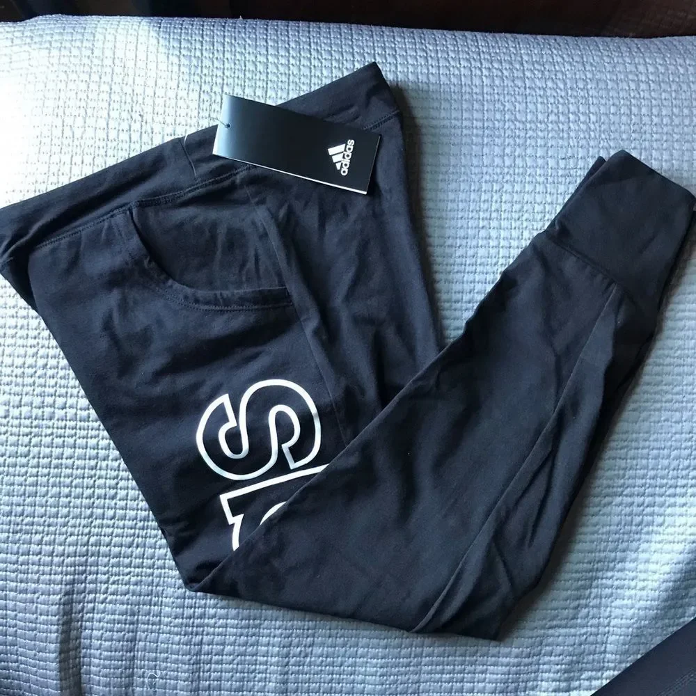 adidas Big Girls Mid Rise Cuffed Jogger Pant